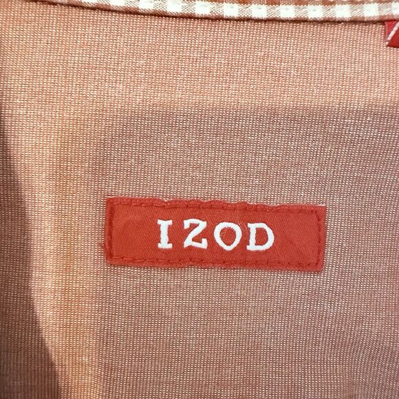 IZOD Dress Shirt Mens L 100% Cotton Long Sleeve Collared Button‎ Down - Picture 6 of 14